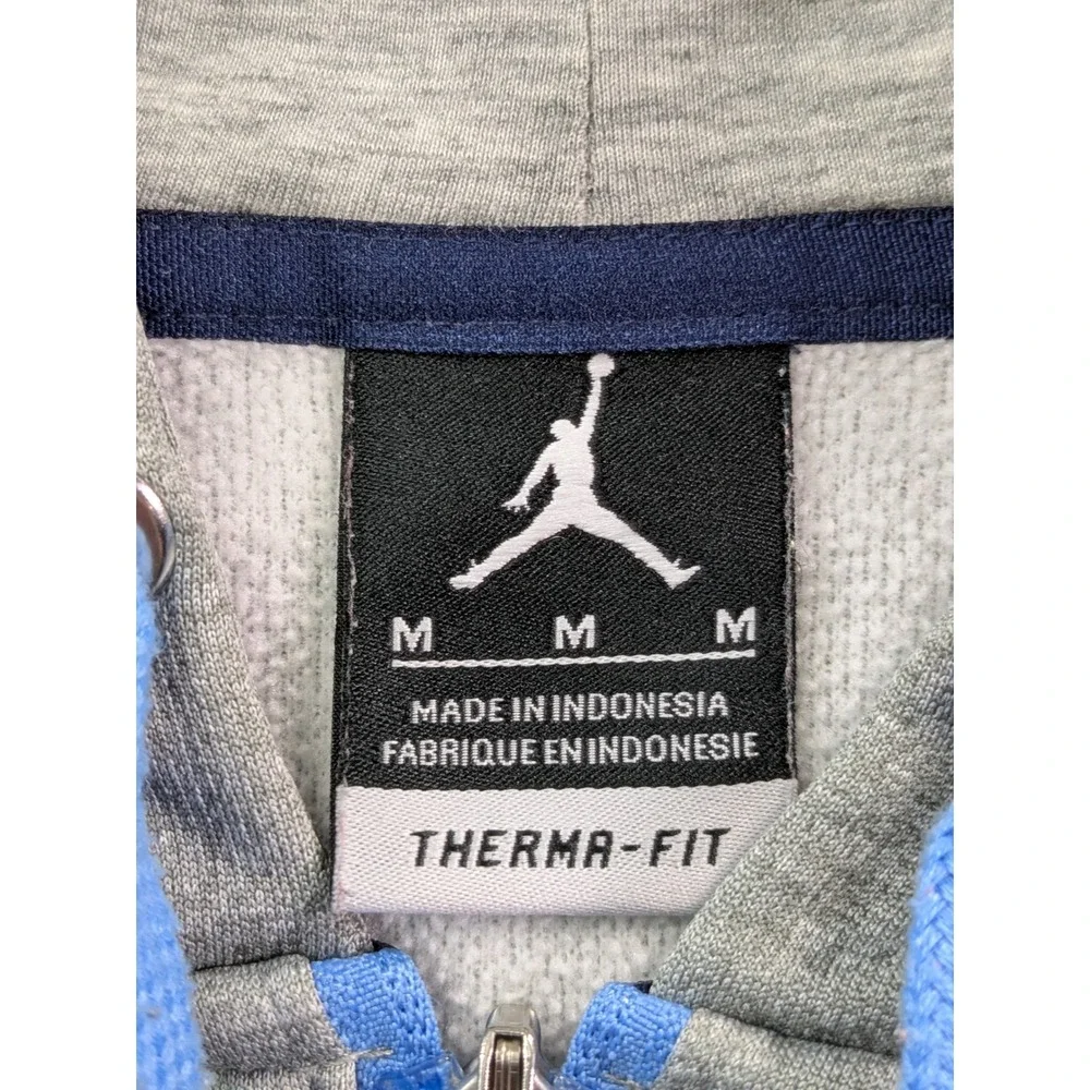 Jordan North Carolina Tar Heels Full Zip Hoodie Mens Mdm Grey Therma-FIT Elite
